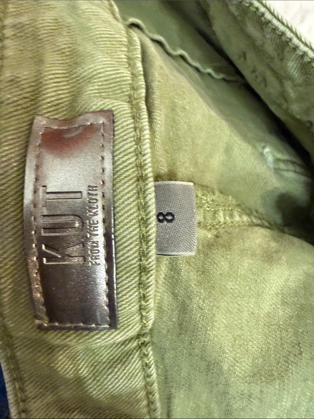 KUT From the Cloth Meg High Rise Wide Leg-Olive 8 - Picture 9 of 11